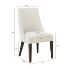 Manhattan Comfort Beever 22" Modern Chenille Upholstered Dining Chair - Cream - Set of 2-Classic Upholstered Seat Design with Maximum Comfort and Functionality