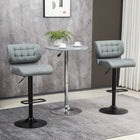HOMCOM Adjustable Bar Stools with Footrest and Back - Grey - 2 Pack-The height of the seat adapts to the counter or the bar
