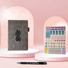 Wamaco Pineapple Planning Essestial Collection - Grey Undated Planner, Stickers, Pen-Professional – Our Planner Essentials Collection adds a beautiful touch to all its uses. The ball point pen writes smoothly and the stickers helps to draw attention to important days and commitments.