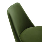 Modway Lippa Swivel Dining Performance Velvet Side Chair - Black Moss Green-9
