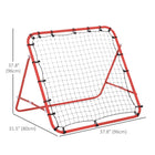 HOMCOM Rebounder Net Football Training Aid Kickback Target Play - Red-Adjustable angles cater to diverse training goals 