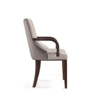 Manhattan Comfort Shubert 22.5" Modern Faux Leather and Velvet Upholstered Dining Armchair - Light Grey-Seat Height: 19.75