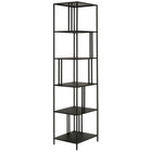 Hudson&Canal Cortland 18" Wide Rectangular Bookcase - Blackened Bronze-An industrial design for your office, den, living room, and more