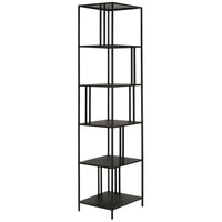 Hudson&Canal Cortland 18" Wide Rectangular Bookcase - Blackened Bronze-An industrial design for your office, den, living room, and more