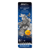 Staedtler Lumograph Pencils - 3.2mm - 6 Pack-Sketching set features six degrees of graphite hardness from very soft up through medium soft, pre sharpened