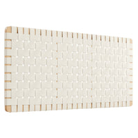 Modway Sparta Weave Wall Mount Vegan Leather Full Headboard with - Natural Beige-Full Size Headboard Only