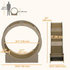 PawHut 36" Cat Wheel with Brake and Scratching Pads - Walnut-Easily replaceable corrugated cardboard for convenience 