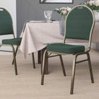 Flash Furniture HERCULES Series Dome Back Stacking Banquet Chair in Green Patterned Fabric - Gold Vein Frame-Upholstered Seat and Back
