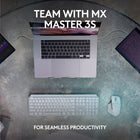 Logitech MX Keys S Wireless Keyboard - Black-Recycled: Plastic parts in MX Keys S Wireless Keyboard include certified post-consumer recycled plastic — 26% for Black and 11% for Pale Grey. Excludes plastic in printed wiring assembly (PWA), FFC cable, cables, and packaging