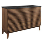 Modway Render 48" Single Sink Bathroom Vanity - Walnut/Black-Mid-Century Modern Vanity