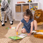 Melissa & Doug Water Wow Safari-Reusable pages are white with simple line drawings when dry; reveal colors when wet