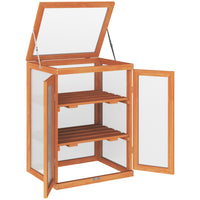 Outsunny Wooden 2 Tier Cold Frame Greenhouse- Great for early sow, cuttings and over-wintered plants
 