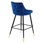 Modway Adorn Performance Velvet Bar Stool - Navy-Dense Foam Padding