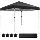 Outsunny 10 ft W x 10 ft L Pop Up Canopy Tent with Removable Sidewalls Carry Bag - Black-Pop-up design allows the gazebo tent to be set up and taken down in minutes