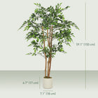 HOMCOM 5' Artificial Banyan Tree - Green - 2 Pack-Suitable for living rooms, bedrooms, home offices and entryways 