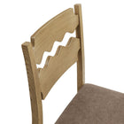 Modway Jax Oak Wood Bar Stool With Wavy Razor Back and Cushion - Weathered Oak Cocoa-9