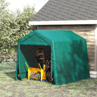 Outsunny Garden Heavy Duty Bike Storage Shed - 7.9' x 6.6' - Green-Strong metal frame maintains the structure securely 