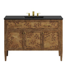 Modway Elysian 48" Wood Single Sink Bathroom Vanity - Black/Brown-Assembly Required
