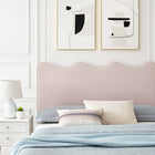 Modway Current Performance Velvet Full Platform Bed with Gold Metal Legs - Pink-Reinforced Center Beam and Support Legs