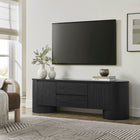 Modway Duval 71" Oval TV Cabinet - Black-2 Drawers and 2 Cupboards