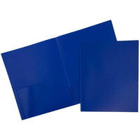 JAM Paper Pop 2-Pocket Portfolio Folder - Deep Blue - 6 Pack-JAM Paper POP Folders | Colour: Dark Blue