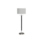 Monarch Specialties 60" H Contemporary Floor Lamp - Nickel Metal / Grey Shade-A 60"H contemporary floor lamp with a sleek black and nickel metal finish and a stylish grey fabric shade to illuminate your living room, bedroom, or office space