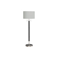 Monarch Specialties 60" H Contemporary Floor Lamp - Nickel Metal / Grey Shade-A 60"H contemporary floor lamp with a sleek black and nickel metal finish and a stylish grey fabric shade to illuminate your living room, bedroom, or office space