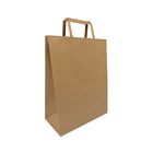 Reliabag Paper Bags - Flat Handles - 10" W x 5" D x 13" H - Kraft - 300 Pack-Made by the premium kraft paper with the re-enforced flat bottom