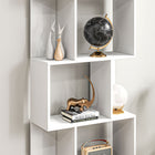 HOMCOM 5-Tier Geometric Bookshelf for Home Office - White-Material: Particle Board