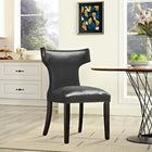 Modway Curve Dining Chair - Black-Black Rubberwood Legs