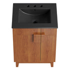 Modway Miles 24" Bathroom Vanity - Black/Walnut-Assembly Required