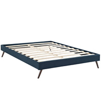 Modway Loryn Fabric Full Bed Frame with Round Splayed Legs - Azure-Solid Wood Frame