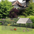 PawHut Outdoor Metal Kennel Enclosure for Small Animals - Beige-The cover included with the galvanized animal cage is made with polyethylene 