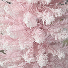 HOMCOM 5' Pencil Artificial Christmas Tree with Snow-Flocked Branches - Pink-A stable base keeps the tree upright