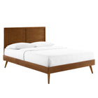 Modway Marlee Wood Full Platform Bed with Splayed Legs - Walnut-Full Platform Bed Frame