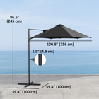Outsunny Offset Patio Umbrella with 360° Rotation - 8.5' - Black-360-degree rotation for full shade coverage