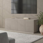 Hudson&Canal Halifax Rectangular Fluted TV Stand for TV's up to 75" - Alder White-Features easy assembly
