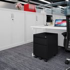Ceha MDG Series Box-File Mobile Pedestal - Jet Black -Sleek Design: Integrated drawer handles for a clean, modern look.