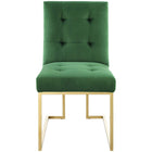 Modway Privy Gold Stainless Steel Performance Velvet Dining Chair - Gold/Emerald-Comes Fully Assembled