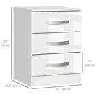 HOMCOM Modern Nightstand with 3 High Gloss Drawers - White - Set of 2-3 slide-out drawers provide ample, independent space for your items