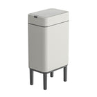 Elpheco Stainless Sensor Garbage Can With Legs - Slim 9L - Cream White-Wooden Legs: Features a unique raised wooden stand design, combining art and functionality.