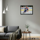 Wayne Gretzky Oilers Action - Framed Canvas - 31" x 22"-Ready to hang - arrives fully assembled
