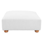 Zuo Tayte Ottoman - White-Rubberwood leg