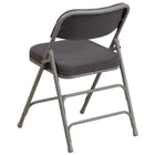 Flash Furniture HERCULES Series Premium Curved Triple Braced & Double Hinged Grey Fabric Metal Folding Chairs - 4 Pack-Set of 4 Padded Metal Folding Chairs