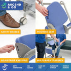 Mobile Patient Lift Regain Independence Ascend & Go Sit-to-Stand Lift - 400 lbs Capacity-Wide footrest provides additional patient stability