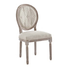 Modway Arise Vintage French Upholstered Fabric Dining Side Chair - Beige - 2 Pack-Dense Foam Padding