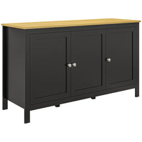 HOMCOM 47.2" L Sideboard Buffet Storage Cabinet - Black-Two two-tier cabinets with adjustable shelves provide flexible storage