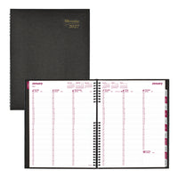 Brownline 2027 CoilPro Weekly Planner with Hard Lizard-Like Cover - 11" x 8-1/2" - Black-12-Month: January 2027 to December 2027