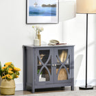 HOMCOM 31.5" L Kitchen Sideboard - Gray-Can be used as a coffee table, bar cabinet, dining room server or TV console