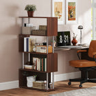 HOMCOM 5-Tiers Wooden Bookcase for Living Room - Walnut-Assemblage requis 